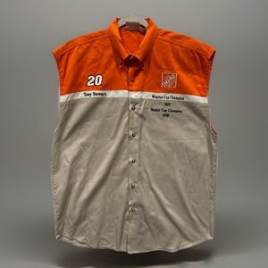 Winners Circle Tony Stewart Home Depot Nascar  Shirt Orange/Tan XL Autographed‎